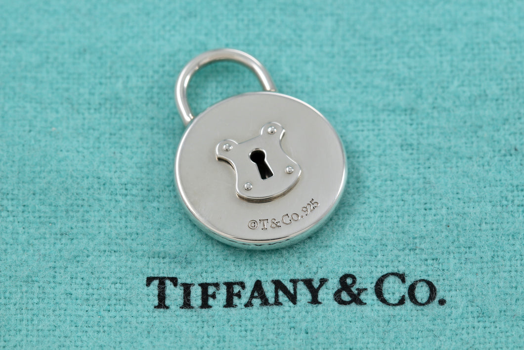 Tiffany & Co. Silver Locks Keyhole Circle Padlock Pendant