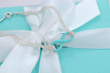 Load image into Gallery viewer, Tiffany &amp; Co. Infinity Silver Blue Enamel Double Chain Bracelet

