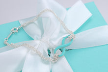 Load image into Gallery viewer, Tiffany &amp; Co. Infinity Silver Blue Enamel Double Chain Bracelet
