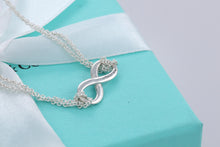 Load image into Gallery viewer, Tiffany &amp; Co. Infinity Silver Blue Enamel Double Chain Bracelet
