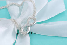 Load image into Gallery viewer, Tiffany &amp; Co. Infinity Silver Blue Enamel Double Chain Bracelet
