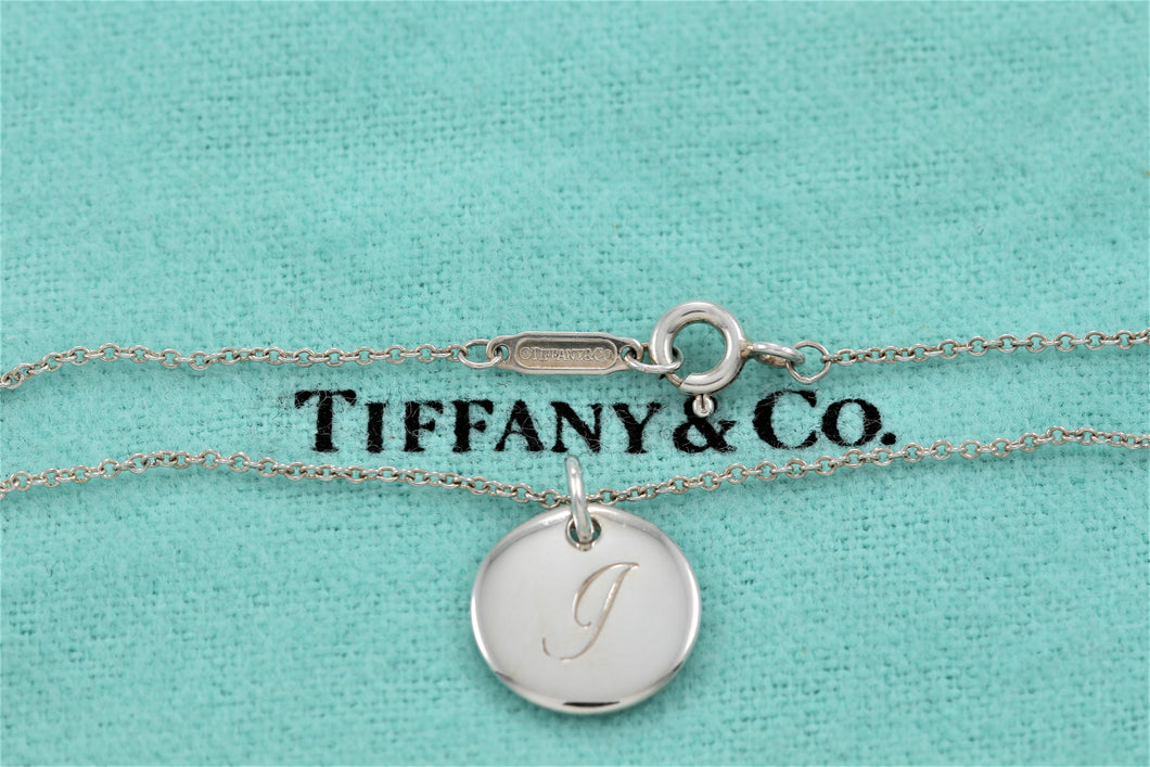 Tiffany & Co. Small Letter ''G'' Disc Pendant Necklace YOURS