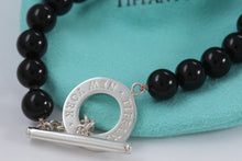 Load image into Gallery viewer, Tiffany &amp; Co. Silver Onyx 8mm Beaded Toggle 8.5&quot; Bracelet New Version
