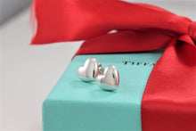 Load image into Gallery viewer, Tiffany &amp; Co. Silver Small Puffy Heart Stud Earrings
