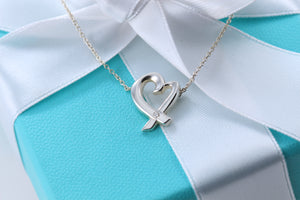 Tiffany & Co. Paloma Picasso Silver Mini Loving Heart Diamond Necklace