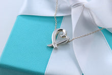 Load image into Gallery viewer, Tiffany &amp; Co. Paloma Picasso Silver Mini Loving Heart Diamond Necklace
