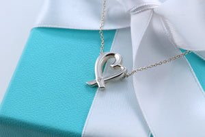 Tiffany & Co. Paloma Picasso Silver Mini Loving Heart Diamond Necklace