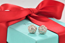 Load image into Gallery viewer, Tiffany &amp; Co. Nature Silver Round Weave Knot Flower Stud Earrings
