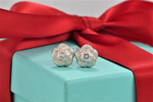 Load image into Gallery viewer, Tiffany &amp; Co. Nature Silver Round Weave Knot Flower Stud Earrings

