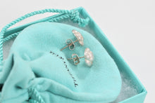 Load image into Gallery viewer, Tiffany &amp; Co. Nature Silver Round Weave Knot Flower Stud Earrings
