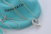 Load image into Gallery viewer, Tiffany &amp; Co. Paloma Picasso Silver Mini Loving Heart Diamond Necklace
