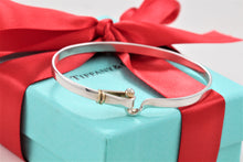 Load image into Gallery viewer, Tiffany &amp; Co. 18K Gold &amp; Silver Hook &amp; Eye Bangle Medium Bracelet Vintage Version 2
