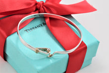 Load image into Gallery viewer, Tiffany &amp; Co. 18K Gold &amp; Silver Hook &amp; Eye Bangle Medium Bracelet Vintage Version 2
