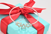 Load image into Gallery viewer, Tiffany &amp; Co. Silver Triple Star Hook Bangle Bracelet
