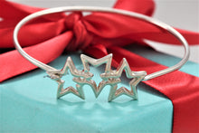 Load image into Gallery viewer, Tiffany &amp; Co. Silver Triple Star Hook Bangle Bracelet
