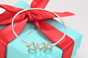 Tiffany & Co. Silver Triple Star Hook Bangle Bracelet