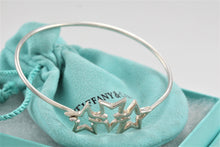 Load image into Gallery viewer, Tiffany &amp; Co. Silver Triple Star Hook Bangle Bracelet
