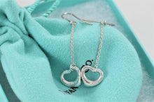 Load image into Gallery viewer, Tiffany &amp; Co. Elsa Peretti Sterling Silver Small Dangle Open Heart Earrings
