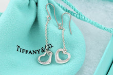 Load image into Gallery viewer, Tiffany &amp; Co. Elsa Peretti Sterling Silver Small Dangle Open Heart Earrings
