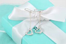 Load image into Gallery viewer, Tiffany &amp; Co. Elsa Peretti Sterling Silver Small Dangle Open Heart Earrings
