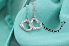 Load image into Gallery viewer, Tiffany &amp; Co. Elsa Peretti Sterling Silver Small Dangle Open Heart Earrings
