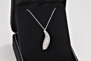 Tiffany & Co. Frank Gehry 18K White Gold Diamond Pave Fish Pendant Necklace