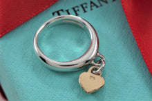 Load image into Gallery viewer, Tiffany &amp; Co. 18K Gold &amp; Silver Dangle Keyhole Mini Heart Ring
