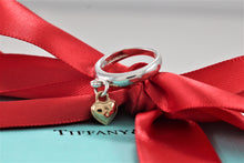 Load image into Gallery viewer, Tiffany &amp; Co. 18K Gold &amp; Silver Dangle Keyhole Mini Heart Ring
