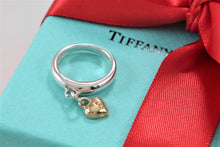 Load image into Gallery viewer, Tiffany &amp; Co. 18K Gold &amp; Silver Dangle Keyhole Mini Heart Ring
