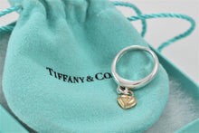 Load image into Gallery viewer, Tiffany &amp; Co. 18K Gold &amp; Silver Dangle Keyhole Mini Heart Ring
