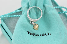 Load image into Gallery viewer, Tiffany &amp; Co. 18K Gold &amp; Silver Dangle Keyhole Mini Heart Ring
