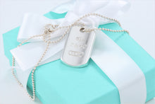 Load image into Gallery viewer, Tiffany &amp; Co. 1837 Silver Dog Tag Pendant Beaded Chain Necklace
