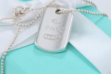 Load image into Gallery viewer, Tiffany &amp; Co. 1837 Silver Dog Tag Pendant Beaded Chain Necklace
