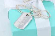 Load image into Gallery viewer, Tiffany &amp; Co. 1837 Silver Dog Tag Pendant Beaded Chain Necklace
