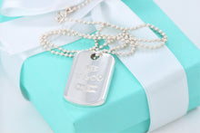 Load image into Gallery viewer, Tiffany &amp; Co. 1837 Silver Dog Tag Pendant Beaded Chain Necklace
