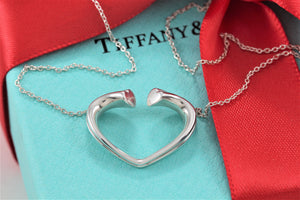 Tiffany & Co. Paloma Picasso Silver Tenderness Heart LARGE Necklace