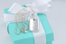 Load image into Gallery viewer, Tiffany &amp; Co. 1837 Silver Dog Tag Pendant Beaded Chain Necklace
