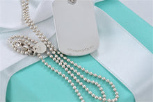 Load image into Gallery viewer, Tiffany &amp; Co. 1837 Silver Dog Tag Pendant Beaded Chain Necklace
