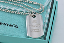 Load image into Gallery viewer, Tiffany &amp; Co. 1837 Silver Dog Tag Pendant Beaded Chain Necklace
