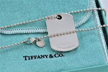 Load image into Gallery viewer, Tiffany &amp; Co. 1837 Silver Dog Tag Pendant Beaded Chain Necklace
