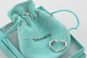 Tiffany & Co. Paloma Picasso Silver Tenderness Heart LARGE Necklace