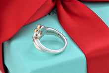 Load image into Gallery viewer, Tiffany &amp; Co. 18K Gold &amp; Silver Heart Ribbon Bow Ring
