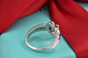 Tiffany & Co. 18K Gold & Silver Heart Ribbon Bow Ring