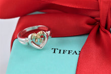 Load image into Gallery viewer, Tiffany &amp; Co. 18K Gold &amp; Silver Heart Ribbon Bow Ring
