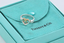 Load image into Gallery viewer, Tiffany &amp; Co. 18K Gold &amp; Silver Heart Ribbon Bow Ring
