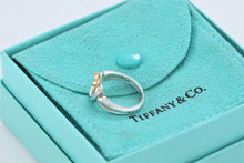 Load image into Gallery viewer, Tiffany &amp; Co. 18K Gold &amp; Silver Heart Ribbon Bow Ring
