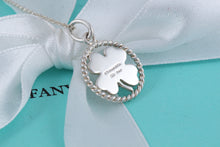 Load image into Gallery viewer, Tiffany &amp; Co. Silver Twist Clover Charm Pendant Necklace
