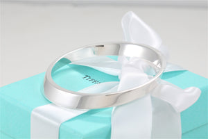 Tiffany & Co. Silver Geometric Oval Bangle Bracelet