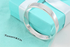 Tiffany & Co. Silver Geometric Oval Bangle Bracelet