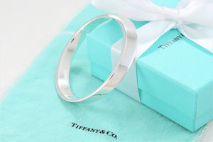 Tiffany & Co. Silver Geometric Oval Bangle Bracelet